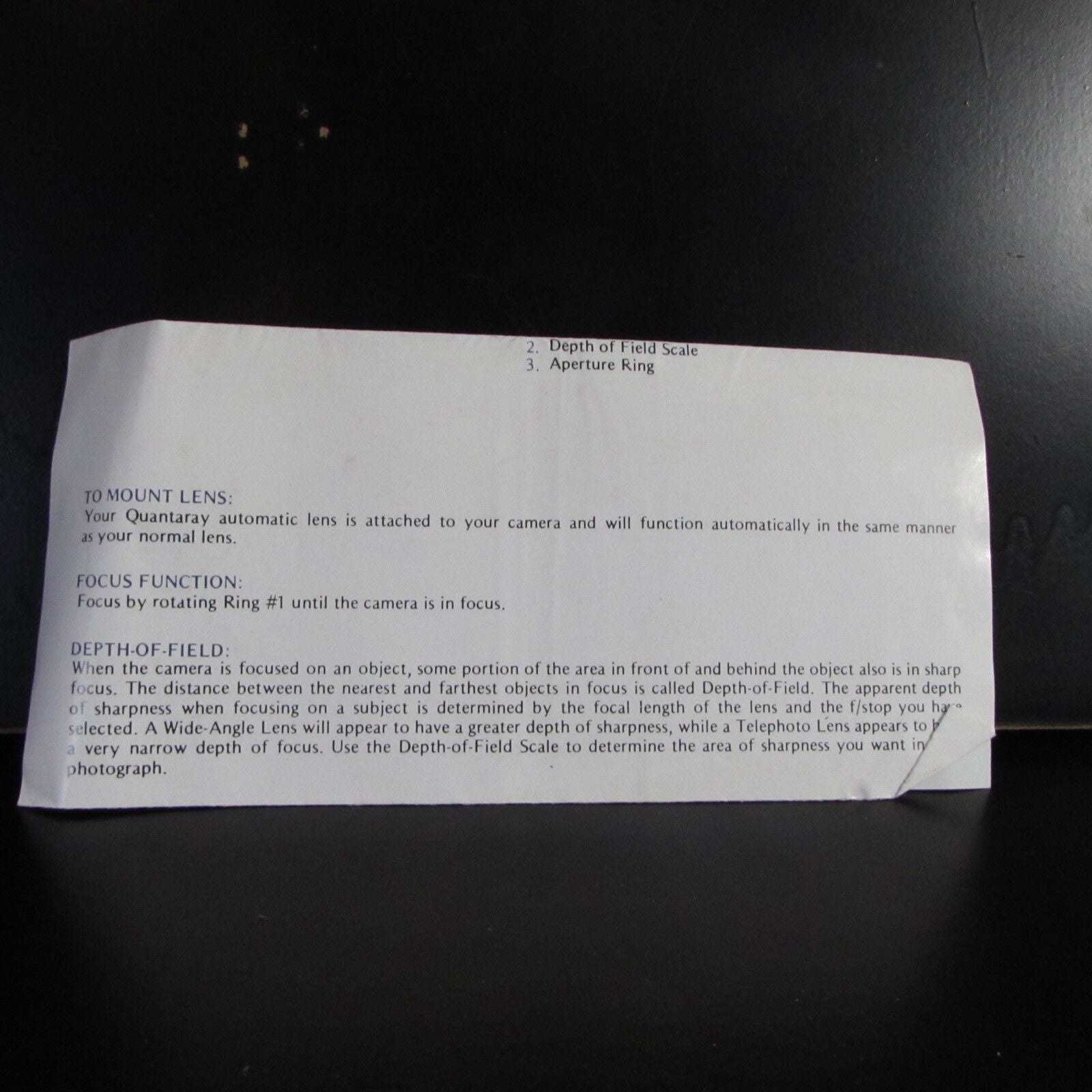 Quantaray 28mm f2.8 Lens Compact Wide Angle With Macro  Guide B00128