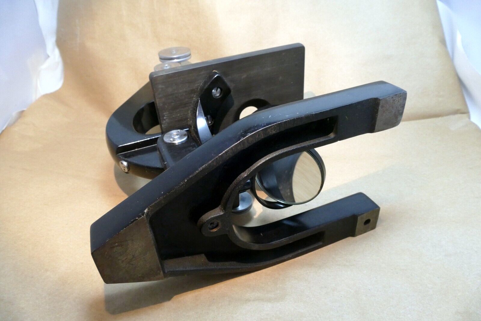 Stage Base and arm for BAUSCH & LOMB Optical BRASS MICROSCOPE 1938