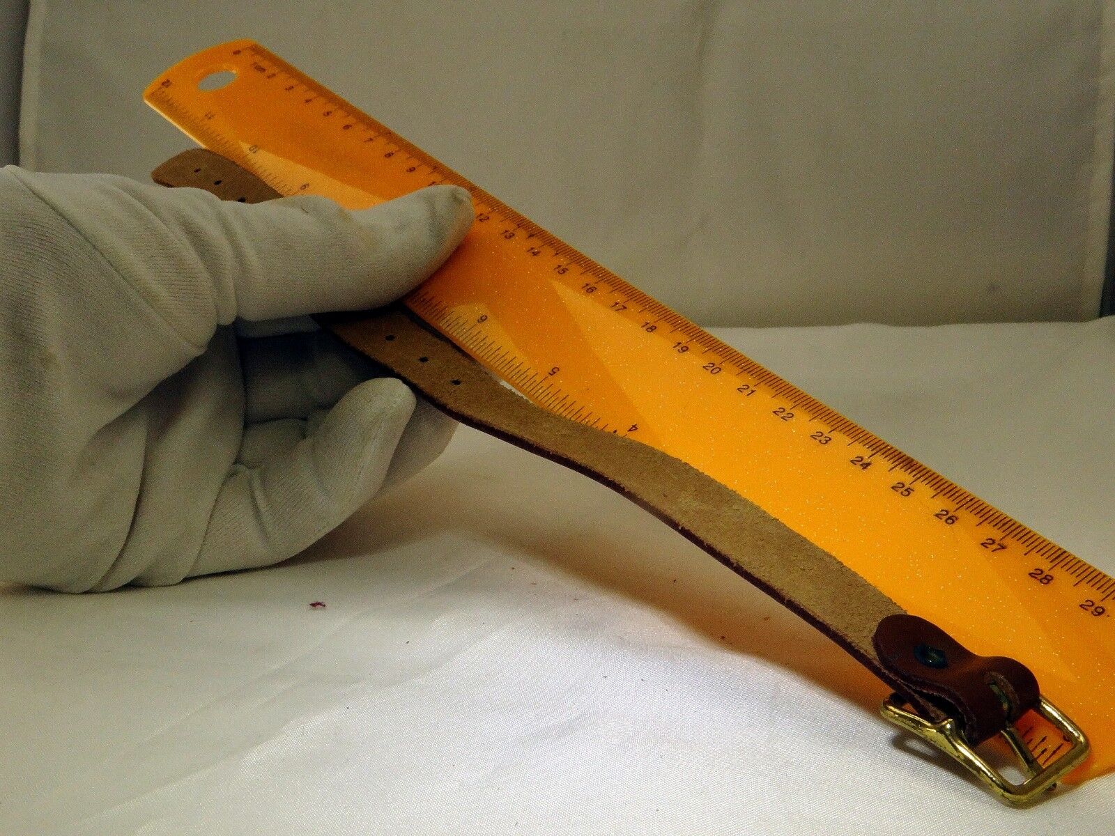 leather camera case strap 11" long  with only one buckle