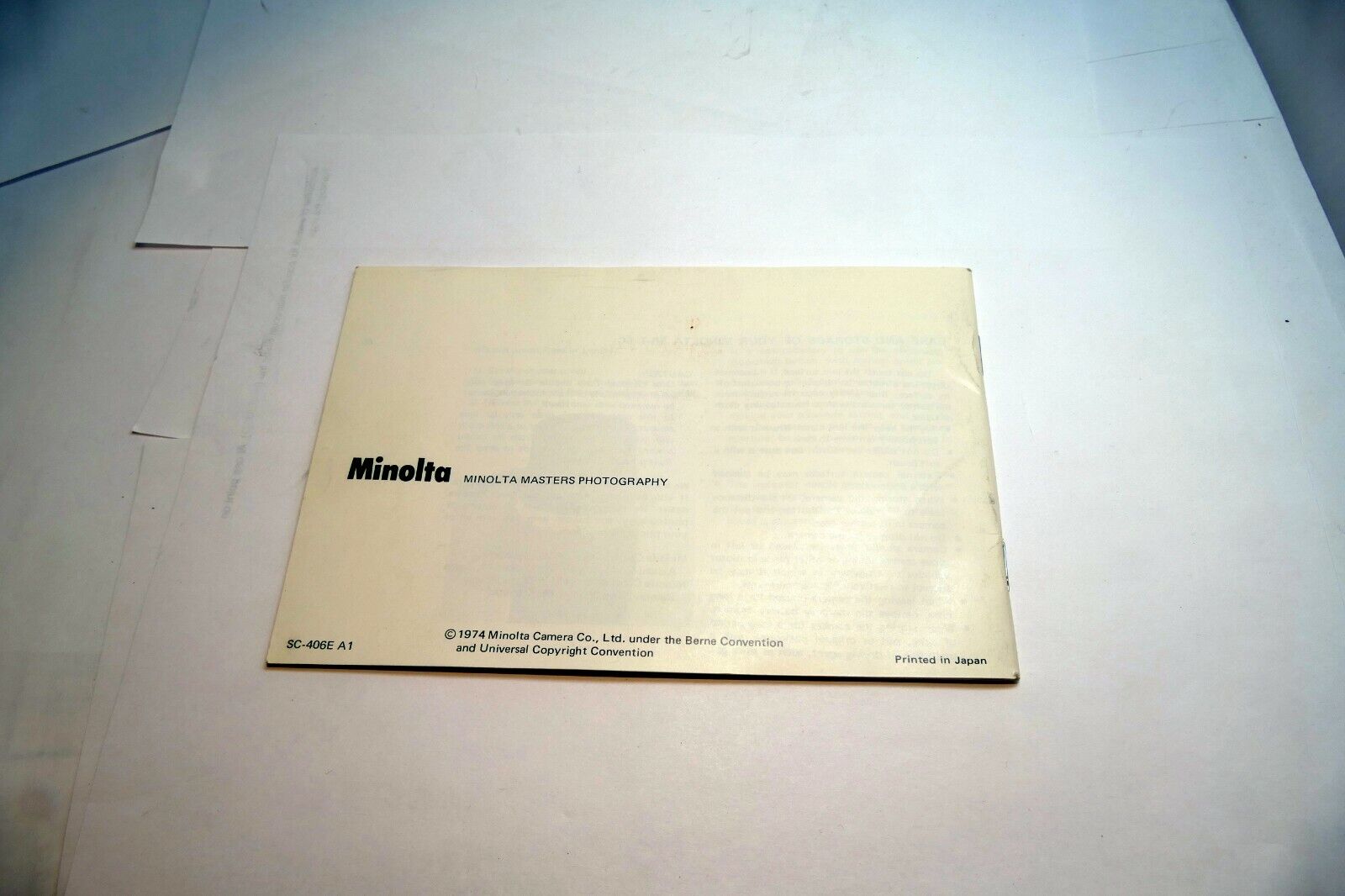 Minolta Camera SRT SC SR-TSC  Owner's Manual Guide instructions English En