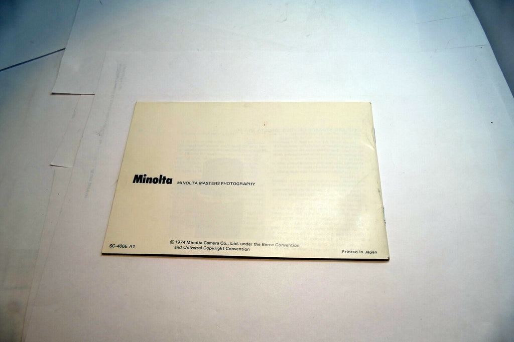 Minolta Camera SRT SC SR-TSC  Owner's Manual Guide instructions English En