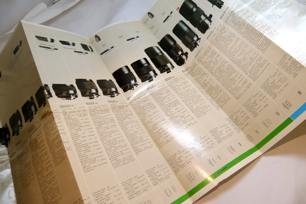 Konica AR Hexanon Lens Brochure  Accessory guide List specifications table