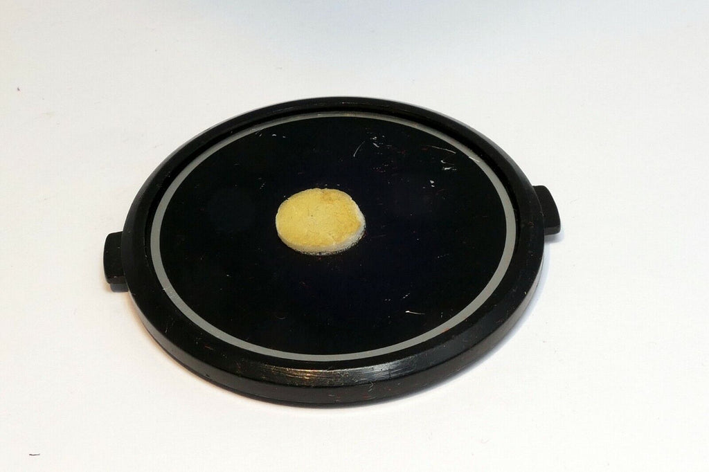 62mm Lens Front Cap Made in Taiwan plastic snap on white rim