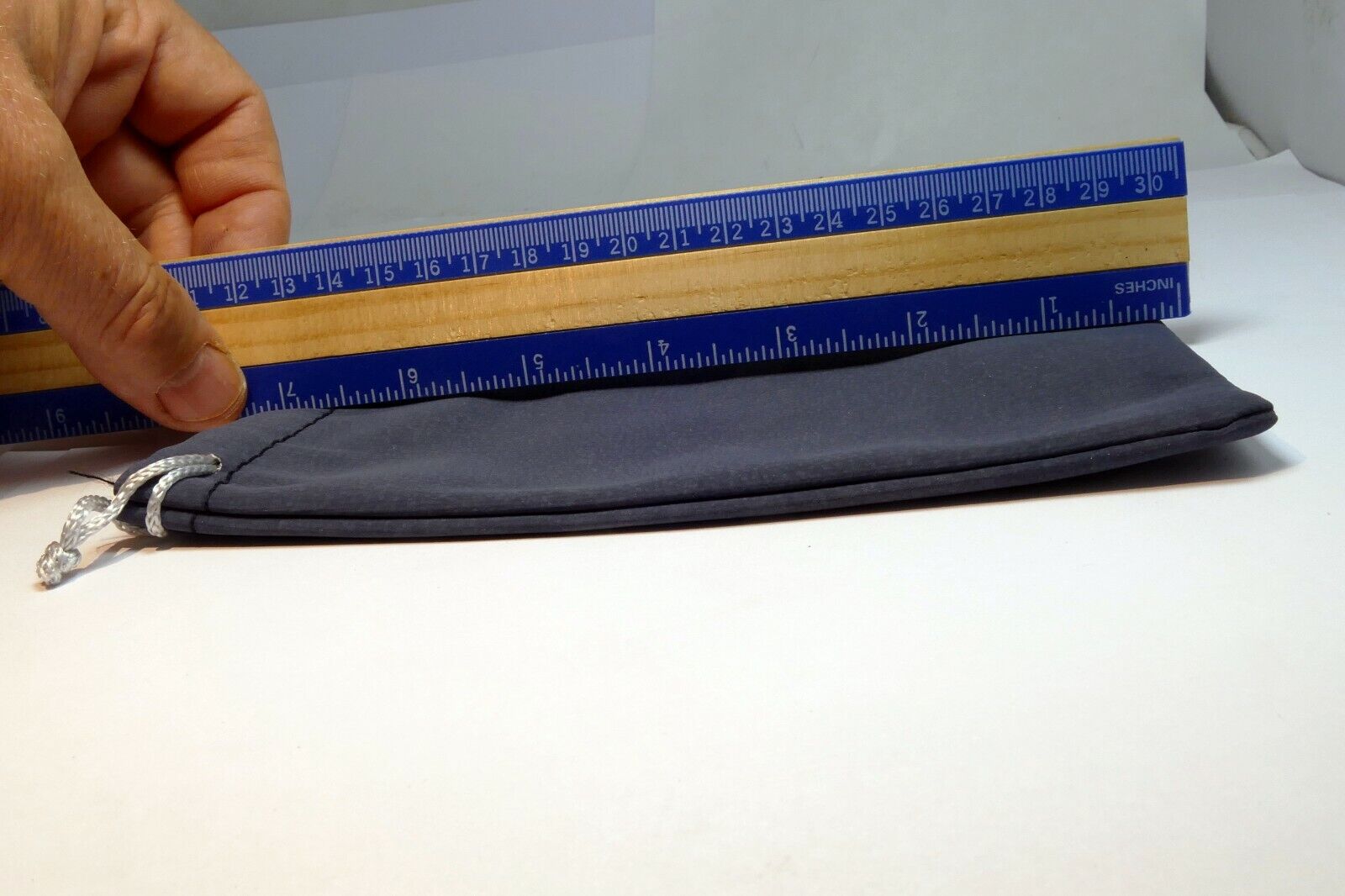 Blue Lens Soft Pouch Case 6X3.5" for 50-200mm 150mm lenses drawstring M4/3