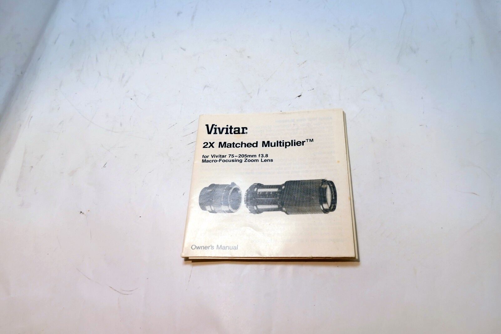 Vivitar 2X multiplier matched to 75-205mm  Instructions  guide manual English EN