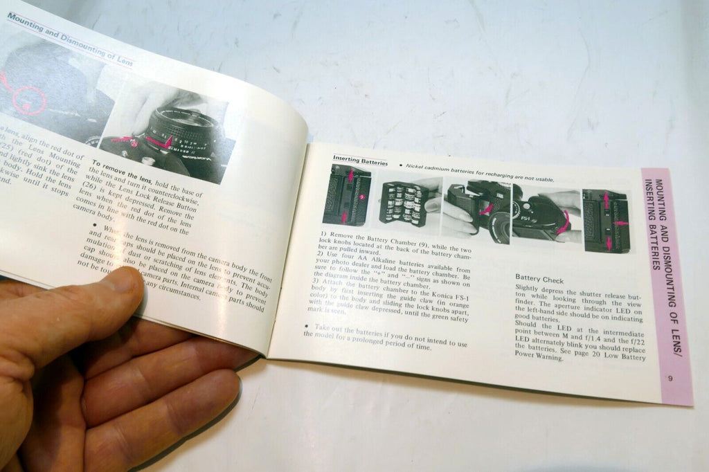 Konica FS-1 Camera guide instruction manual  1980