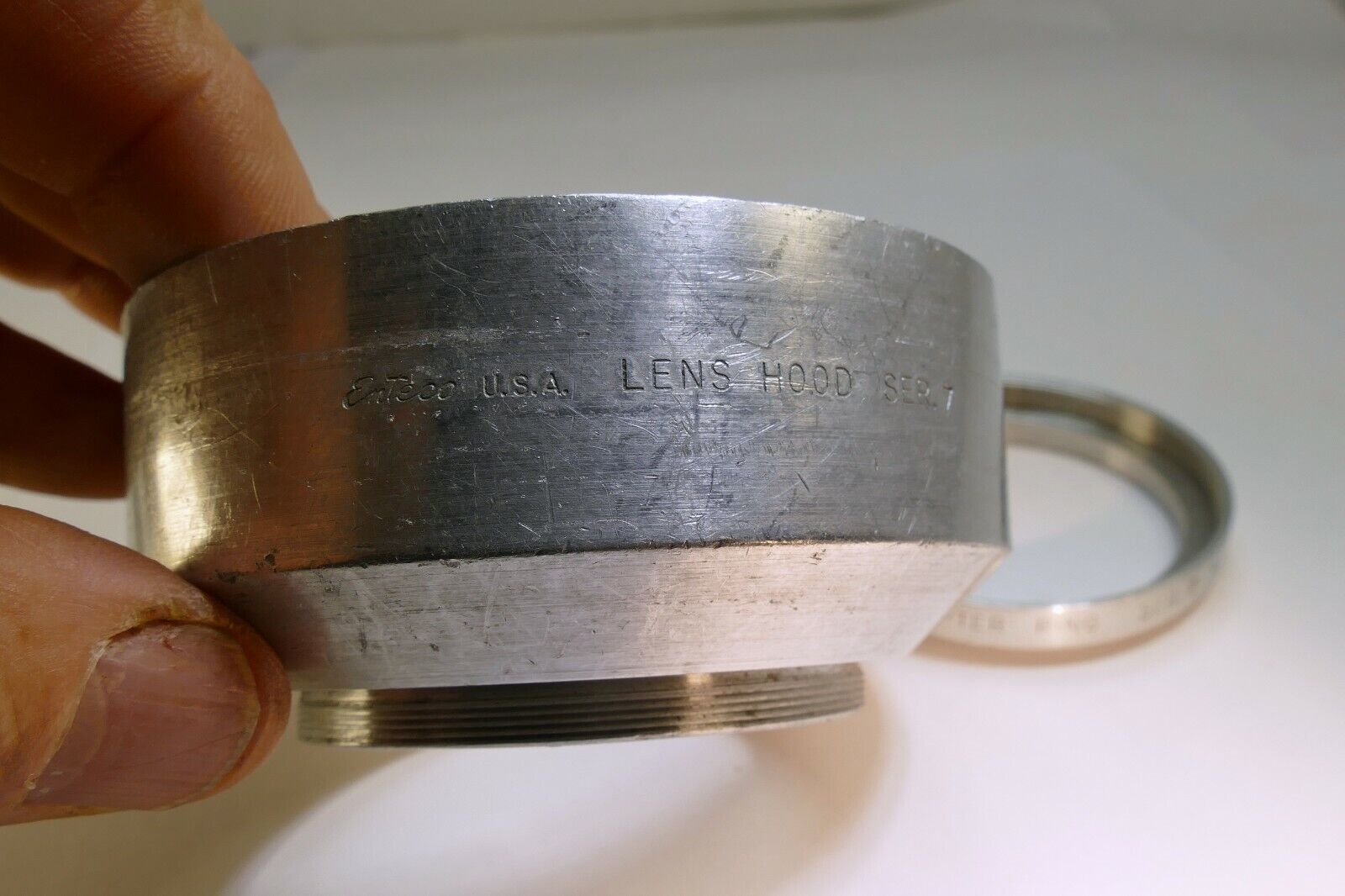 Enteco series 7 VII lens hood shade metal threaded screw in type w/ 49mm adapter