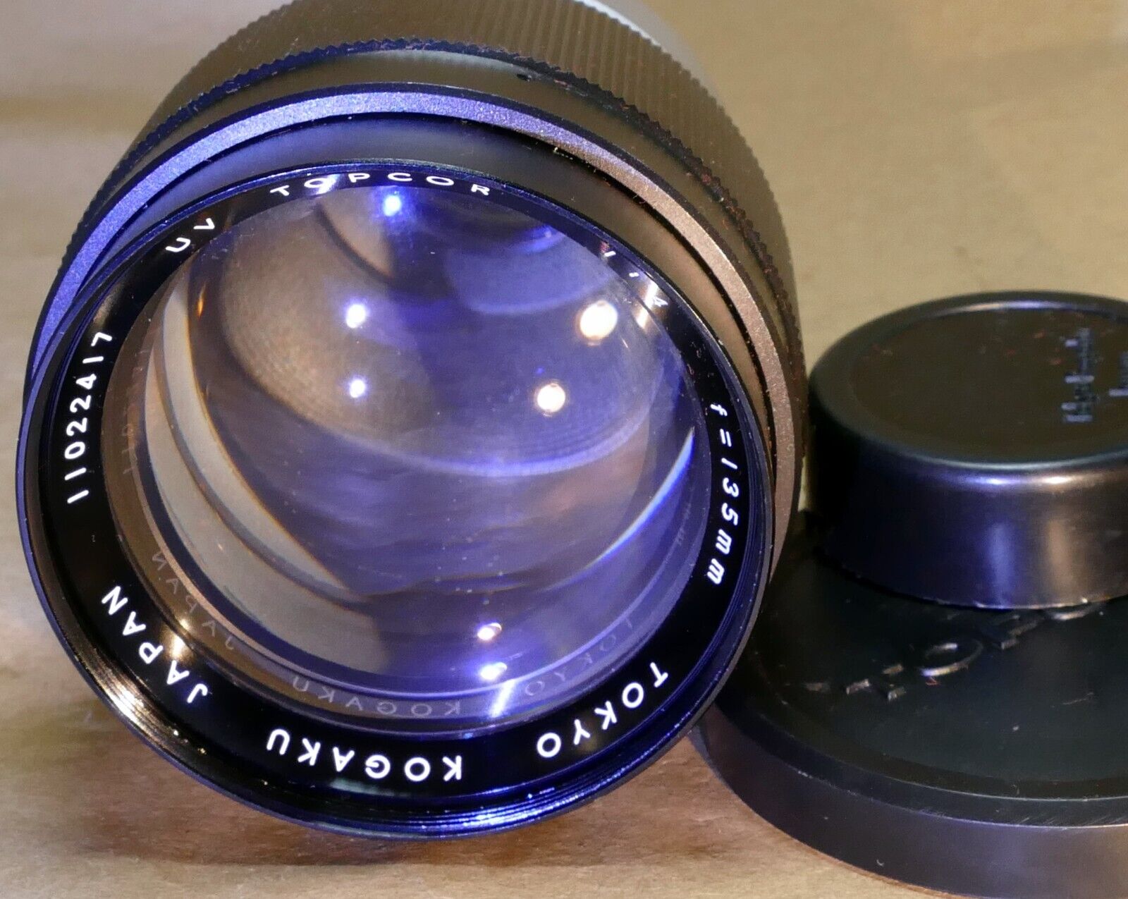 Topcon 135mm f4.0 Lens prime UV Topcor Unirex - with light haze inside, mint