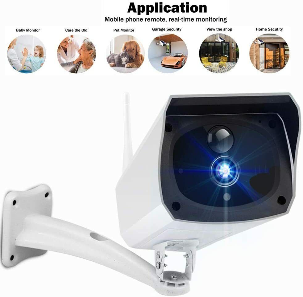 1080P HD Wifi Outdoor Solar Energy IP Camera Wireless Surveillance IR PIR Motion