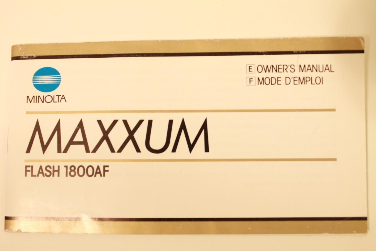Minolta Maxxum Flash 1800AF Manual Guide Instruction English Francais B213