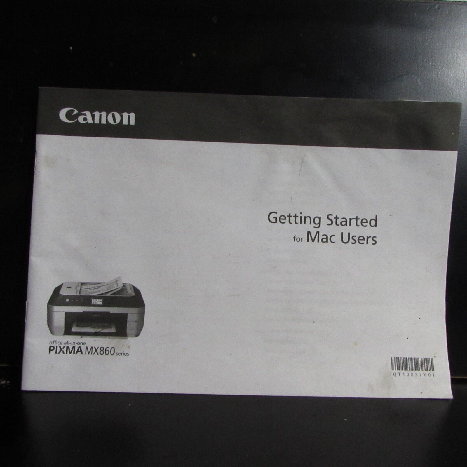 Canon PIXMA MX860 printer Getting Started for Mac User Guide Manual O401823