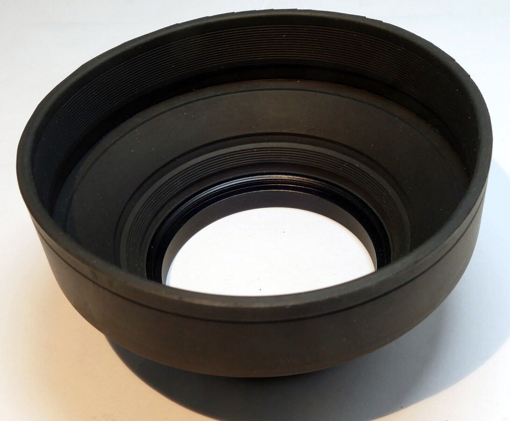 58mm Rubber Lens Hood Shade threaded collapsible - 3-way wide angle - telephoto
