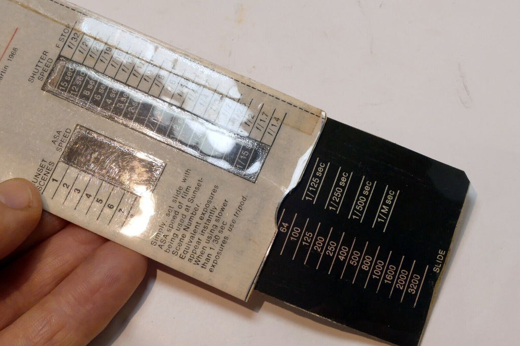 Jiffy Sunset Exposure Calculator in sleeve to determine exposure camera setting