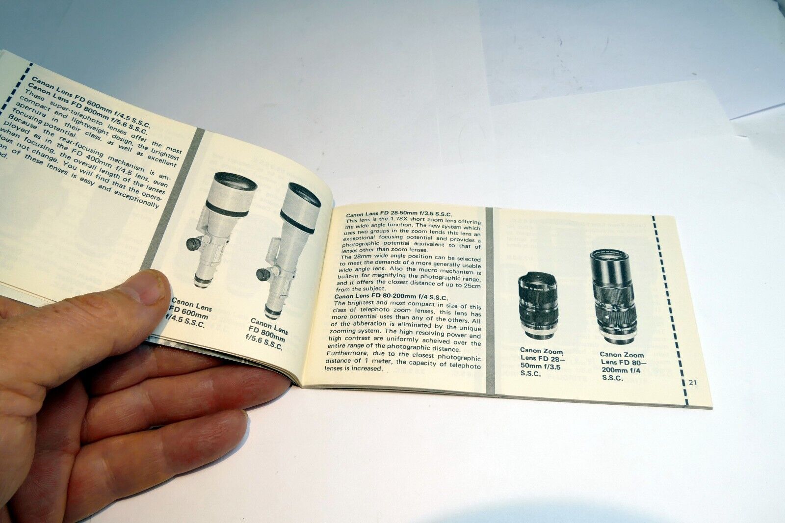 Canon  FD Product Guide camera accessory  sales brochure  EN 1977  advertisement