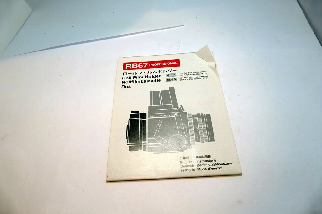 Mamiya RB67 Roll film Back Holder Instructions Guide Manual HA701 HB701