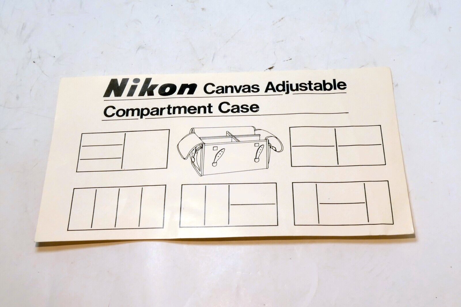 guide owner's manual for Nikon Canvas Adjustable Compartment Case