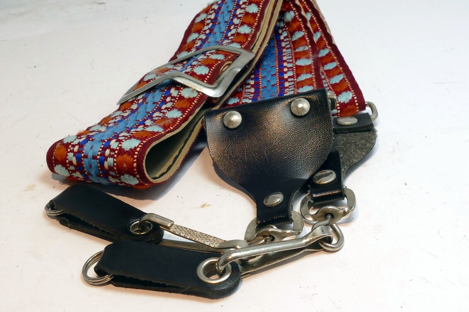 Hippy 5cm Wide Brown / Blue canvas neck shoulder strap for film SLR