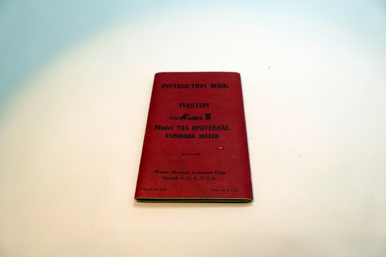 Weston Master II 735 Light meter Manual Instruction Guide exposure