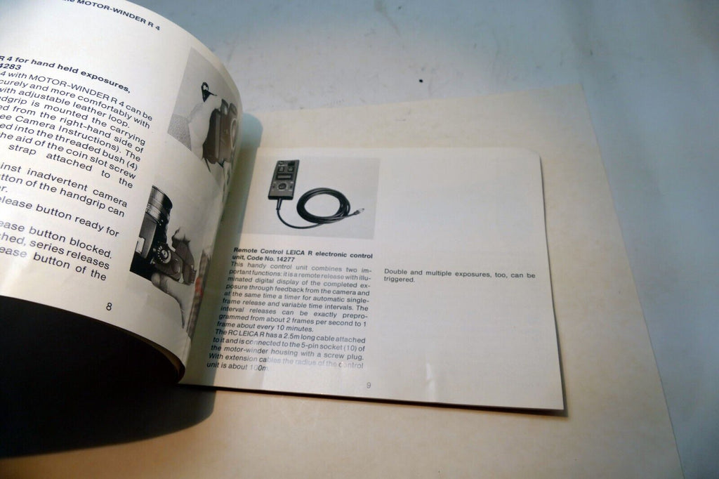 Leica R4 Motor-winder R-4 instruction Guide Book manual EN English
