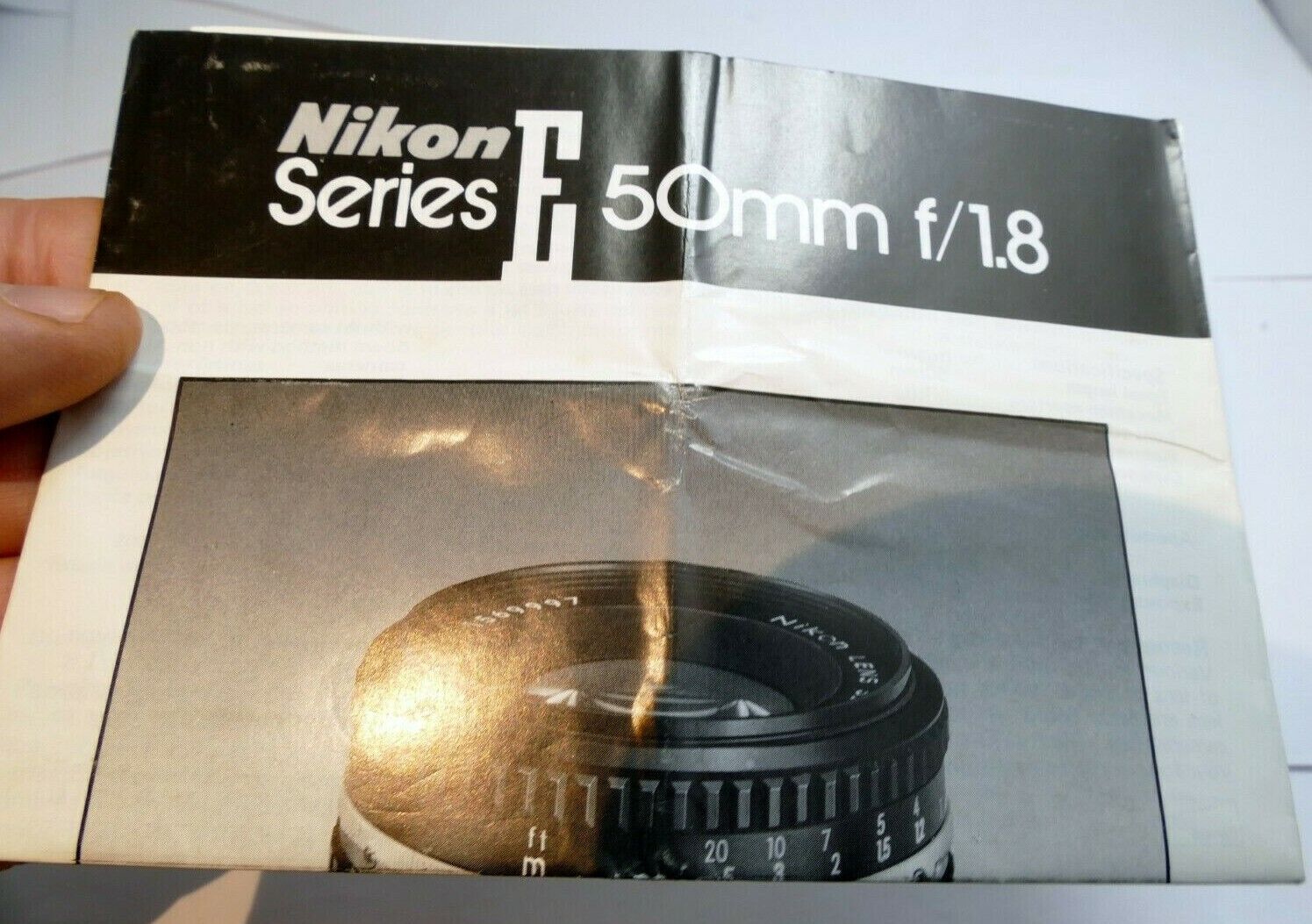 Nikon E series 50mm f1.8 Ai-s Lens instruction manual guide English