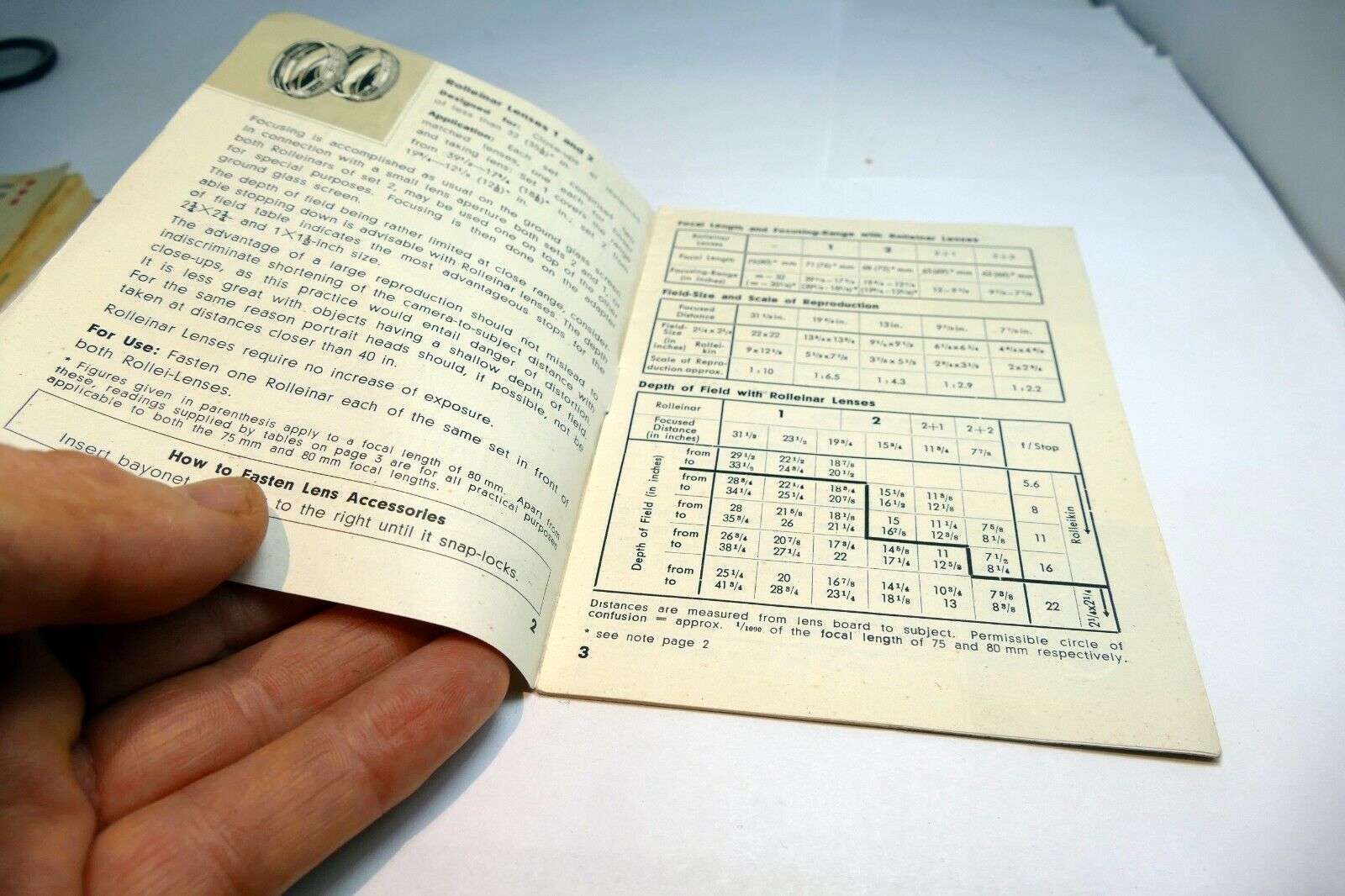 Rolleiflex Rolleicord TLR camera Practical accessories Guide Brochure English