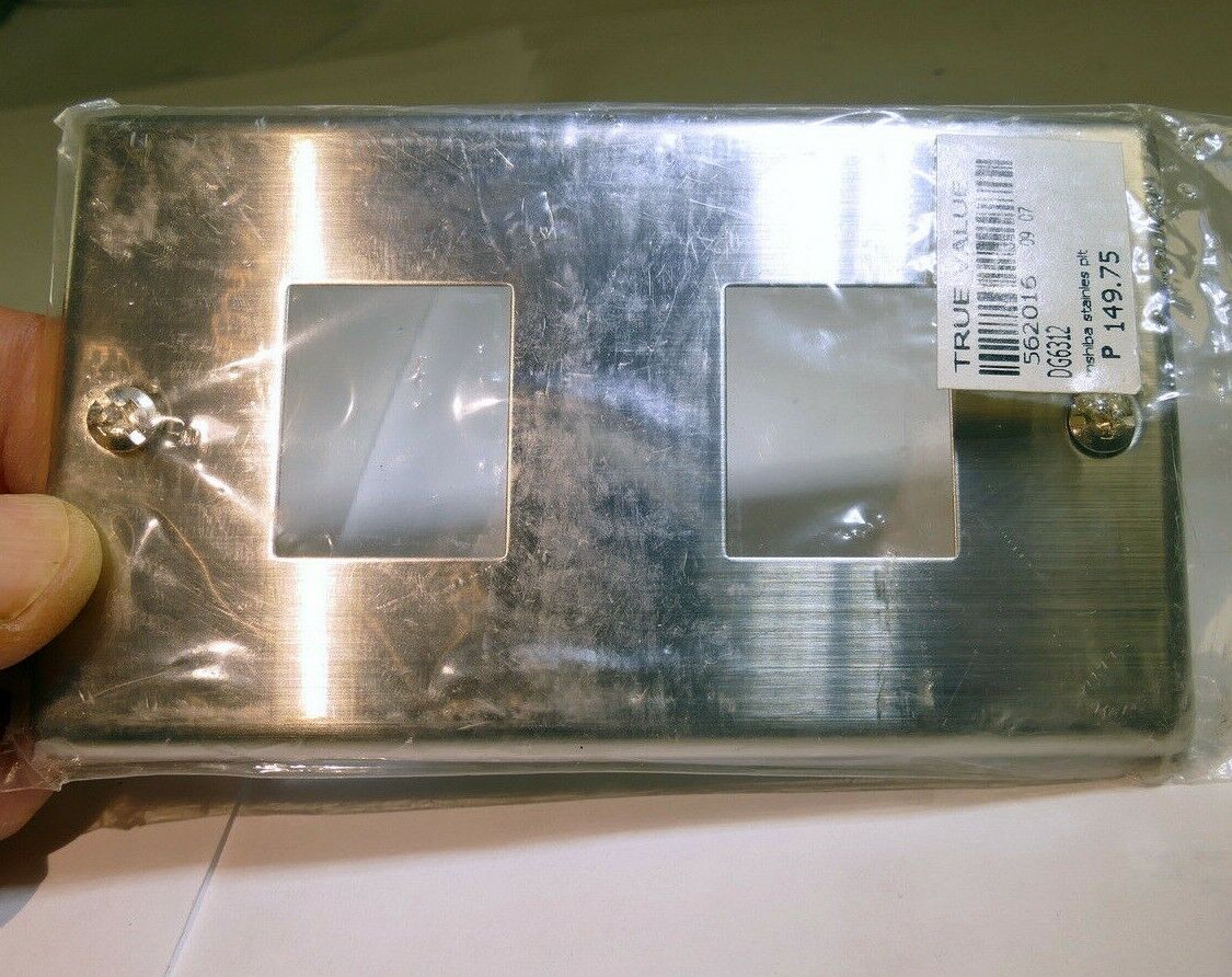 Toshiba  1 gang Stainless Steel Wall Plate  for Double Coax data