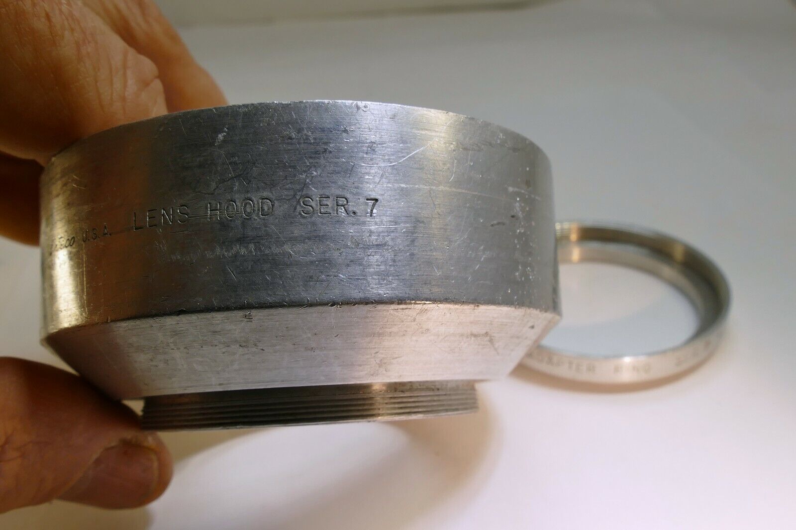 Enteco series 7 VII lens hood shade metal threaded screw in type w/ 49mm adapter