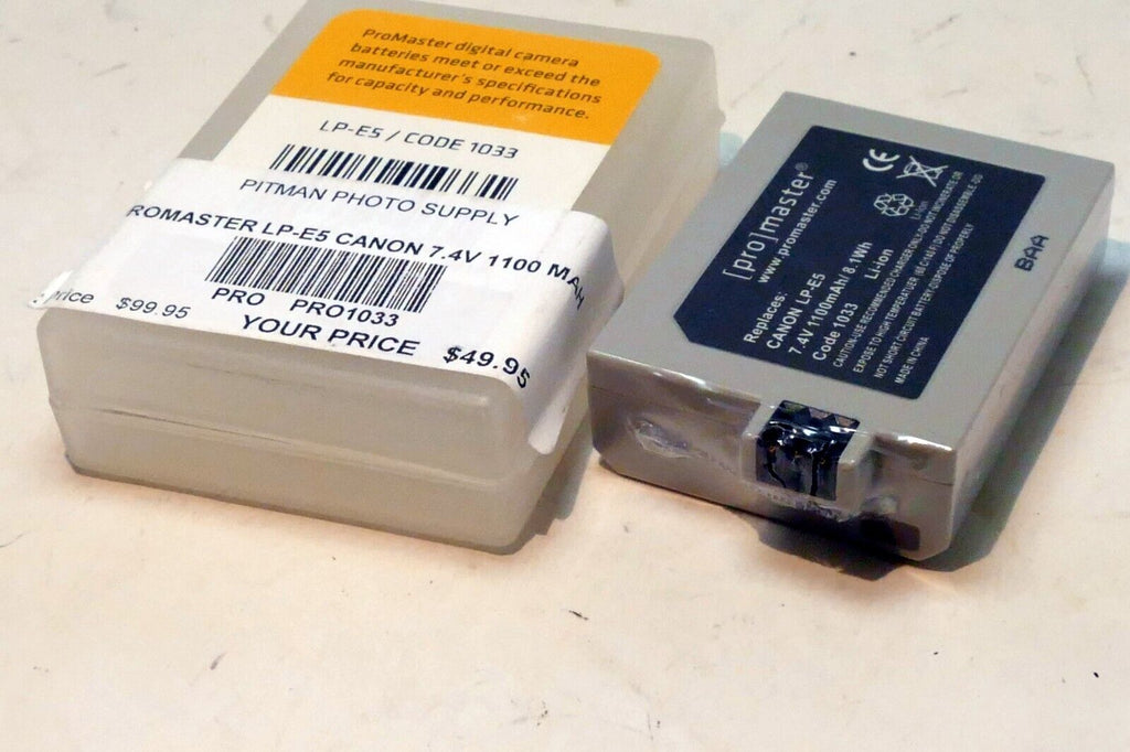 Promaster LP-E5 Battery  for Canon 1100mAh T1i XSi Rebel cameras