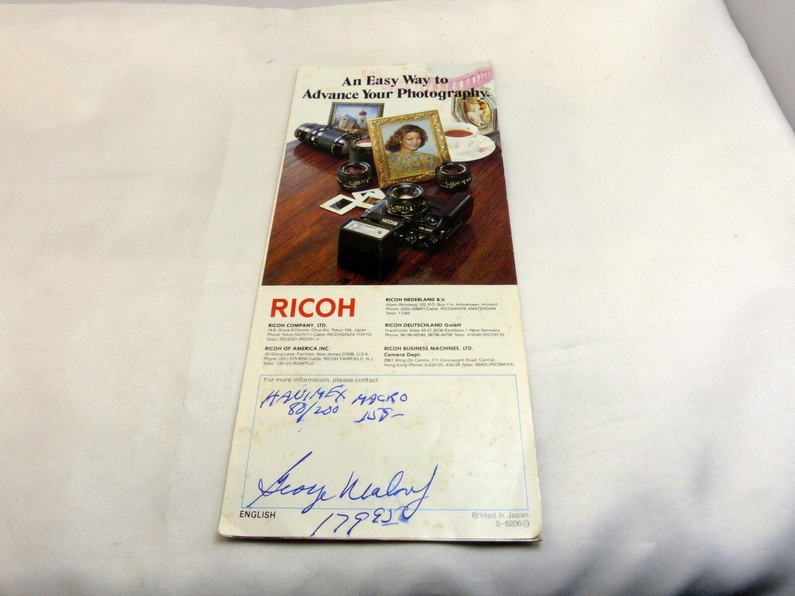 Ricoh KR10 Camera Brochure  (EN) English vintage 1982