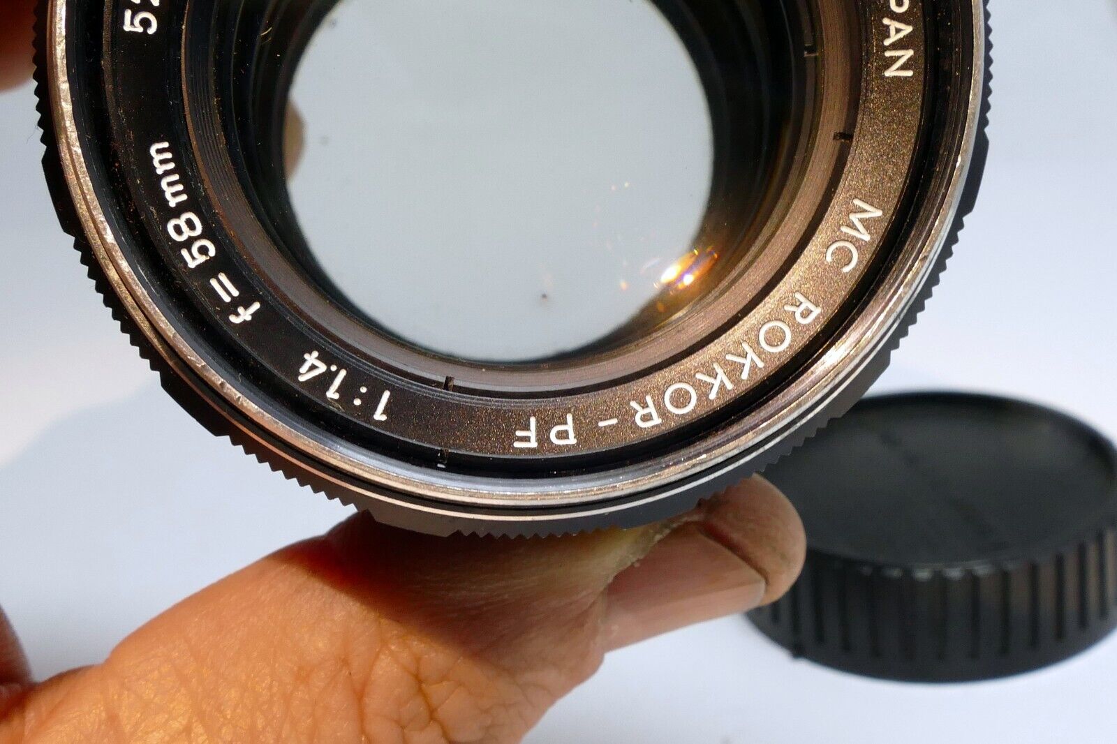 Minolta  58mm f1.4 Lens manual focus MC Rokkor-PF  w/ fungus AS IS PARTS