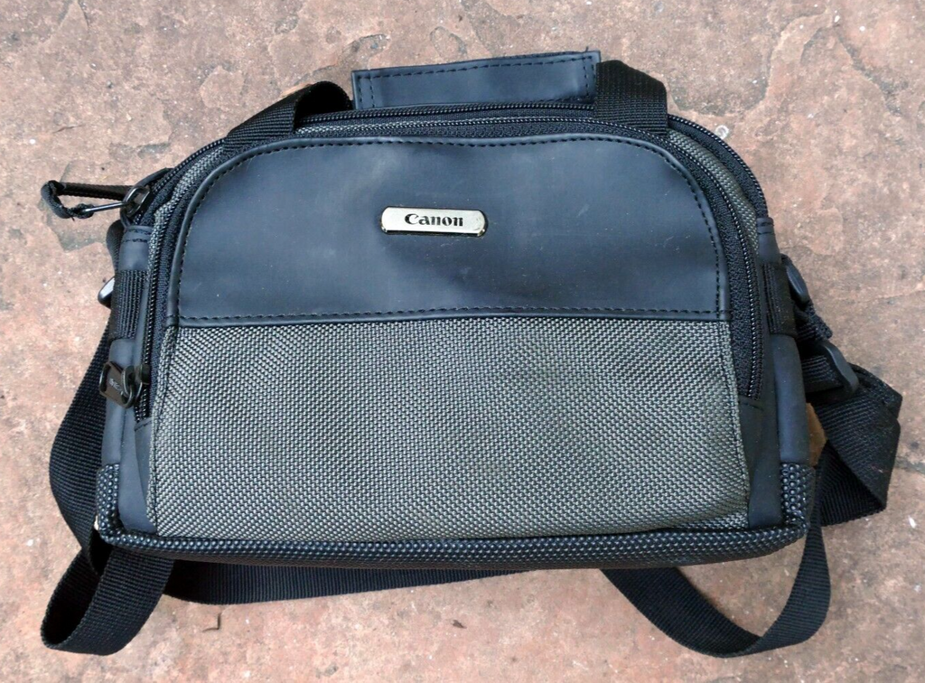 Canon 9X6X4" Case camera small Gray-Black w/ Shoulder strap - Genuine OEM