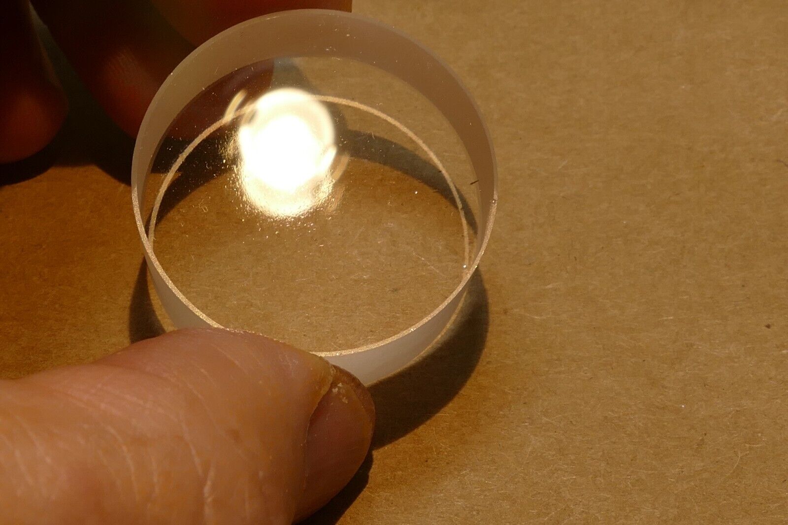 Quartz Optical Flat: 1.25" Diameter 5/8" thick 1/10 Wave Double Surface 16X32mm