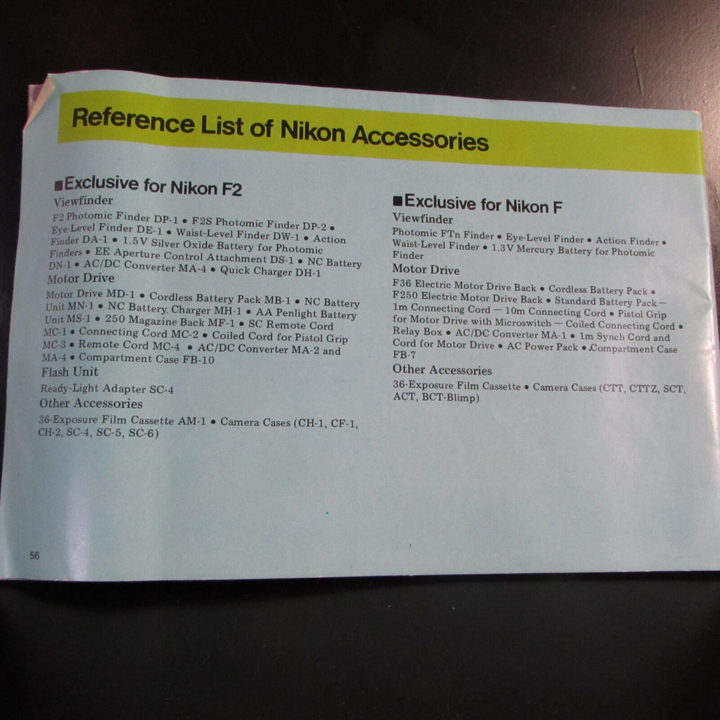 Nikon F2 Photomic Camera Milestone in 35mm Photography Accessory Guide List