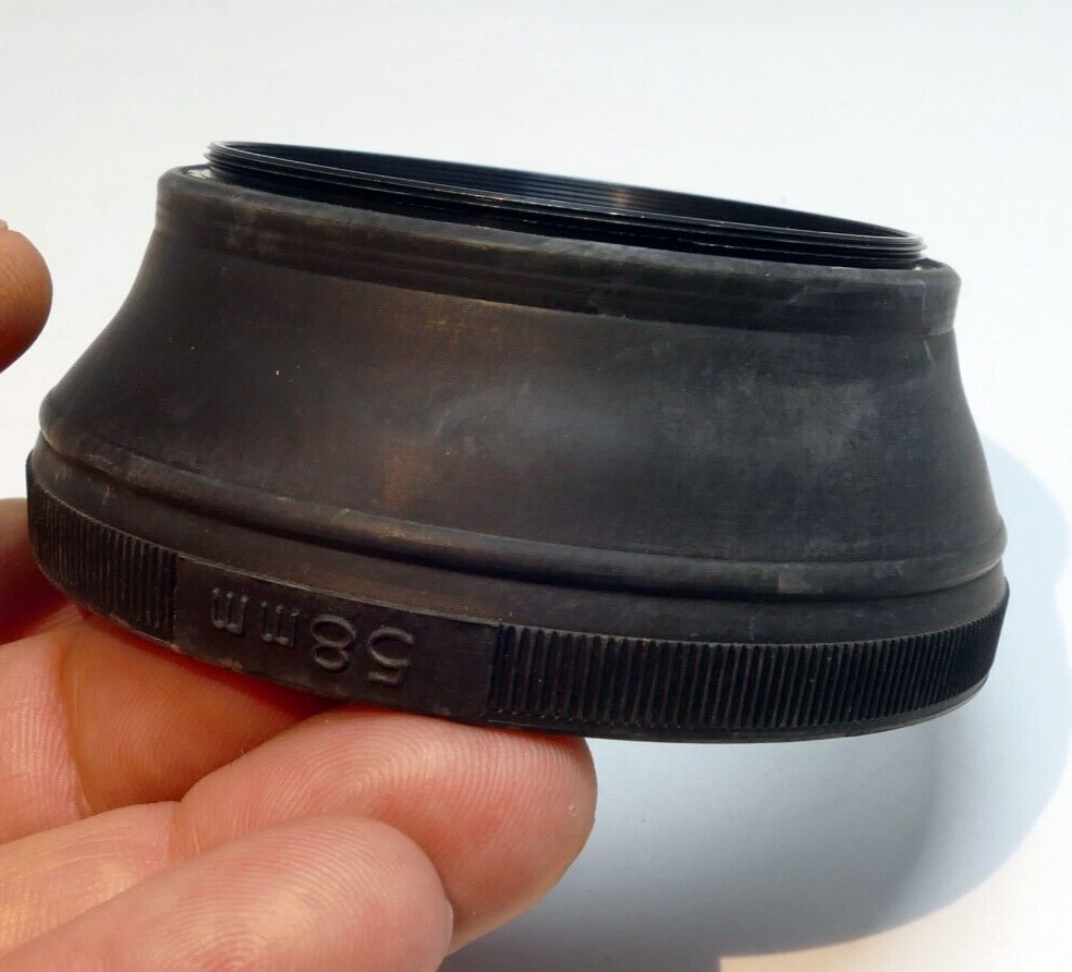 58mm Rubber Lens Hood Shade Single threaded collapsible