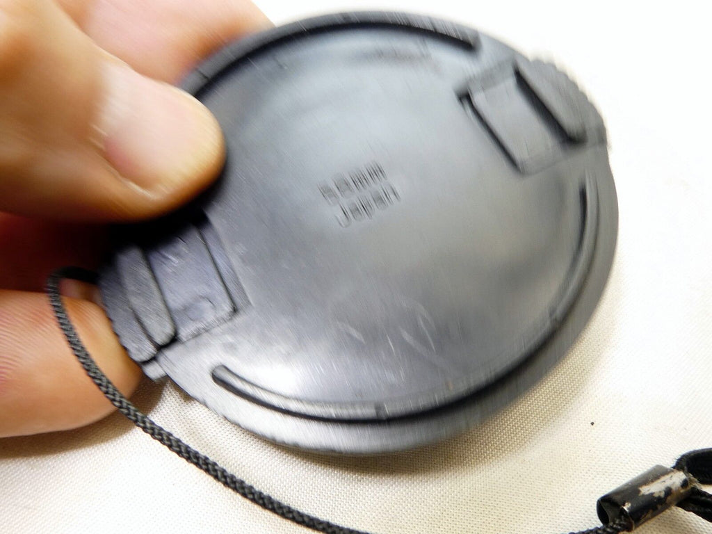 58mm Lens Front Cap w/ Keeper String  Black made in Japan