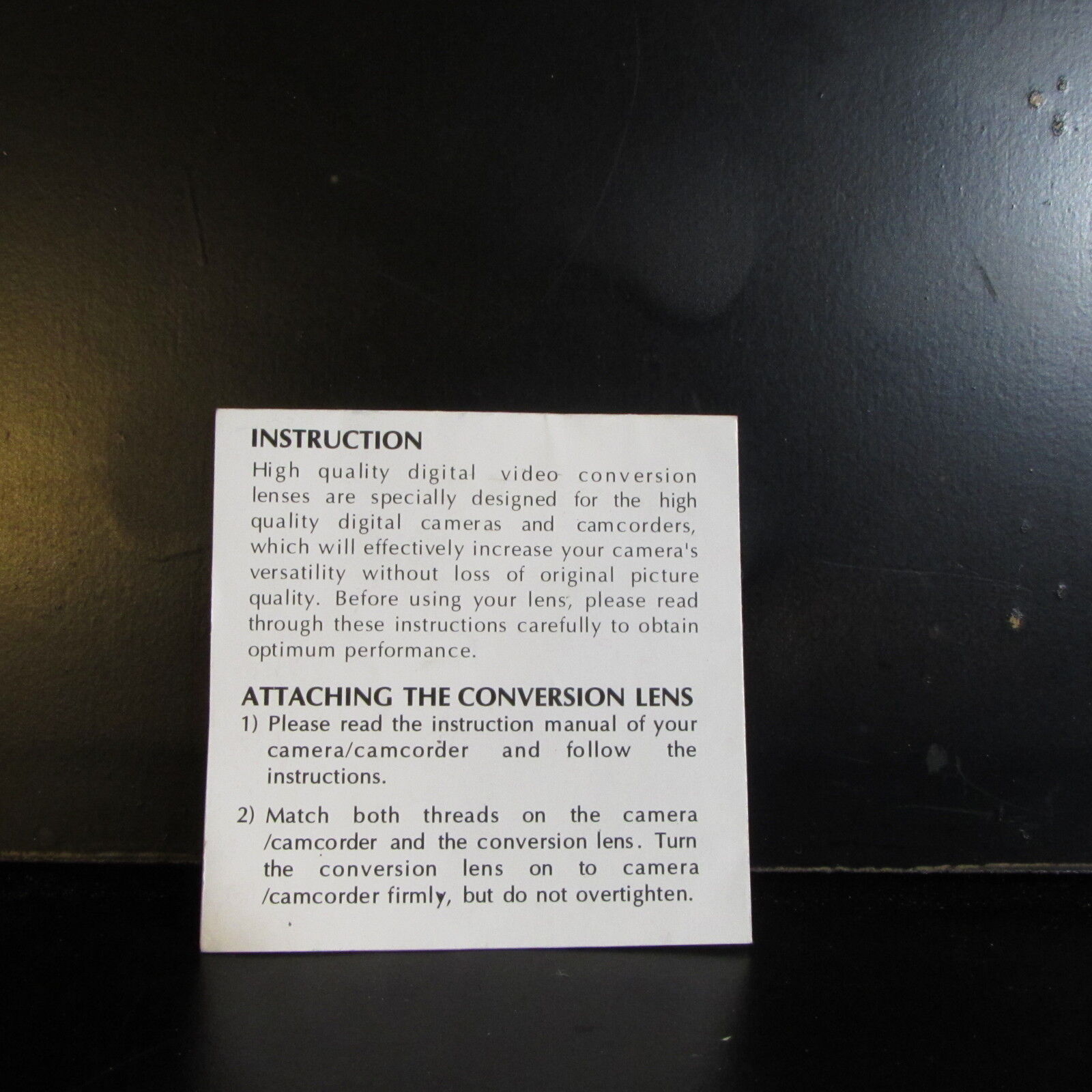 Digital Concepts Digital Conversion Lens Model # 1458T 58mm guide manual 2X wide