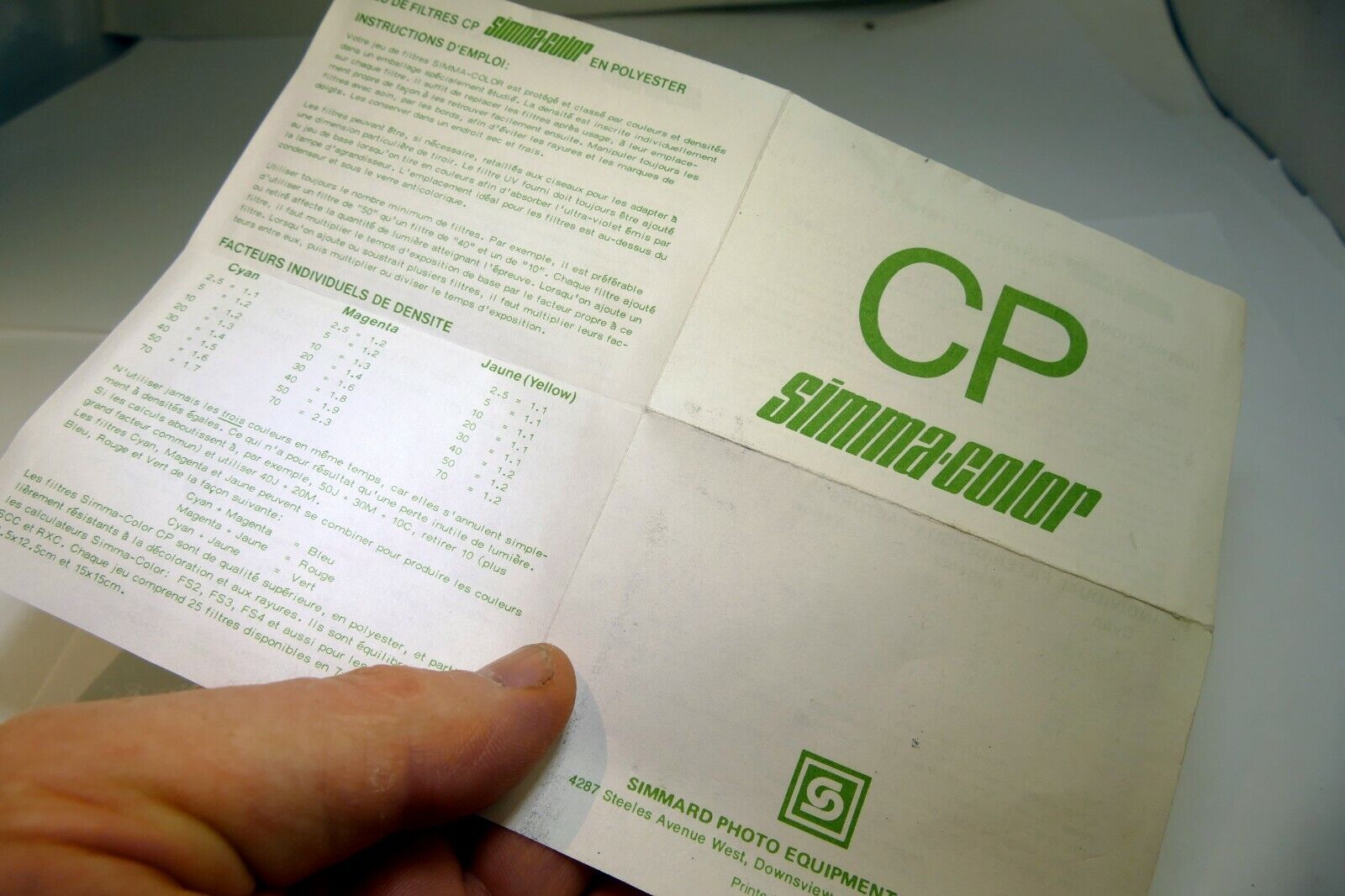 CP Simma-Color  Filter Guide Brochure
