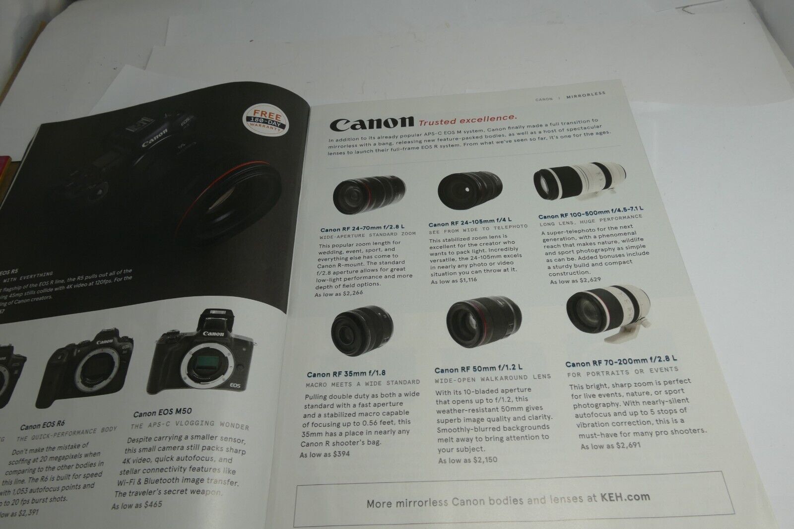 KEH brochure trade-in 10% Bonus information reseller camera gear 2023 Brochure