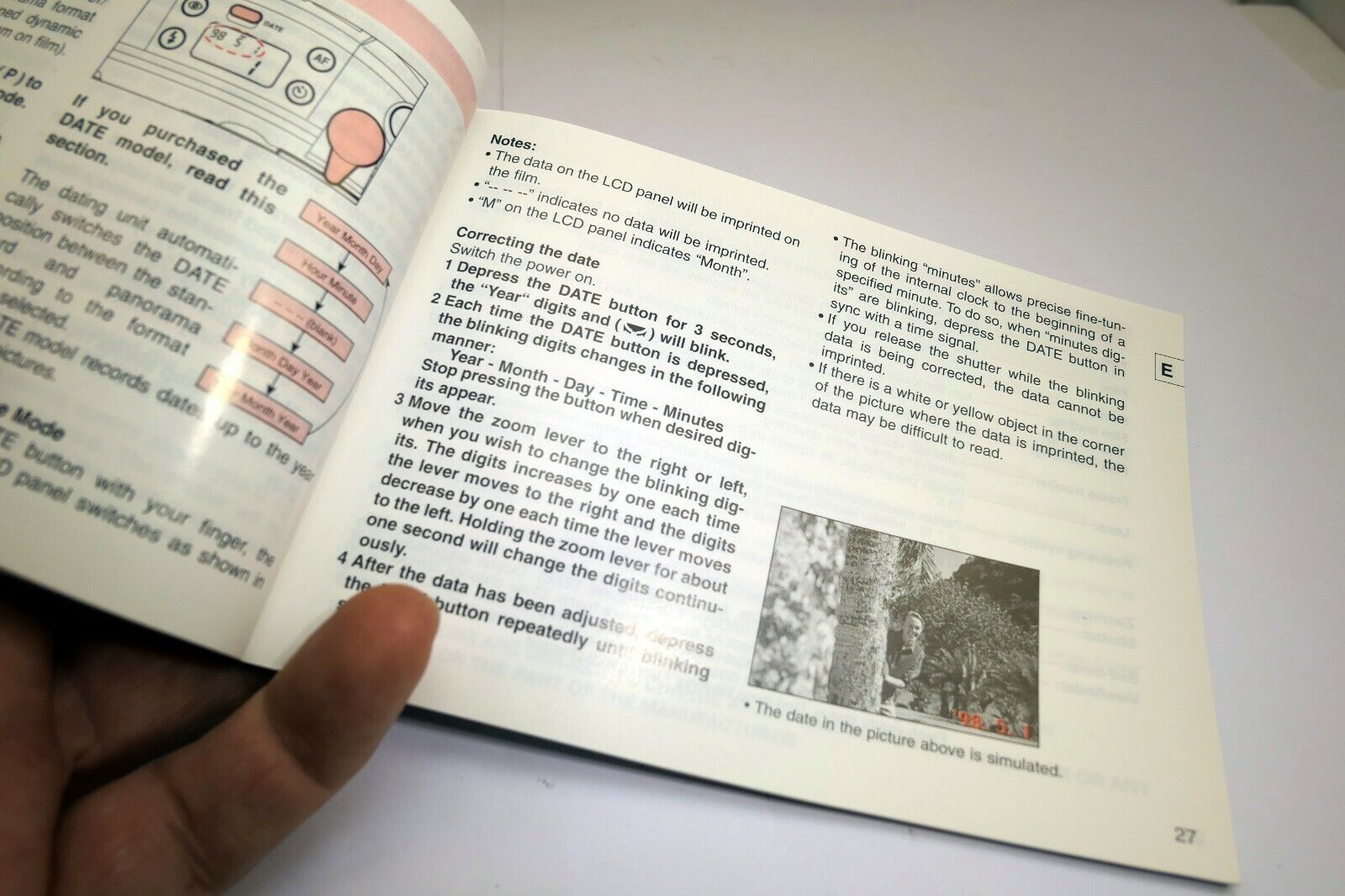 PENTAX Espio 105WR Quartz Date camera Operating Manual Instruction Guide EN FR S