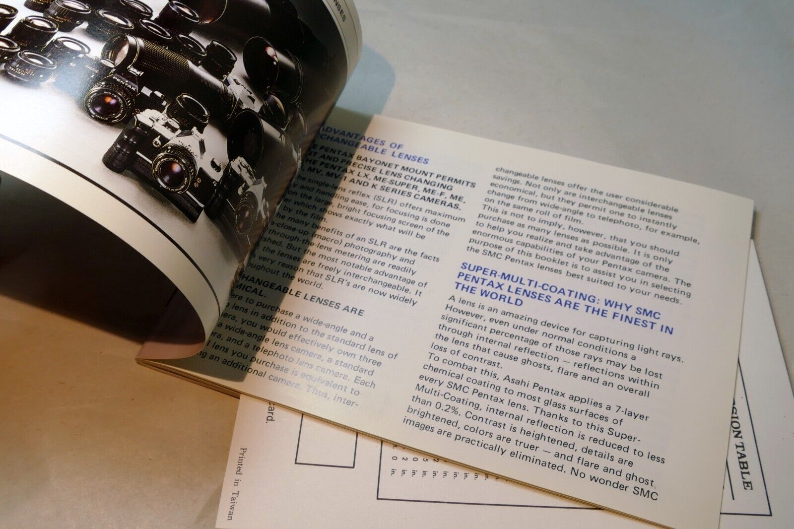 Pentax Lenses & Accessories System Information Guide 1984 PK Booklet MX LX