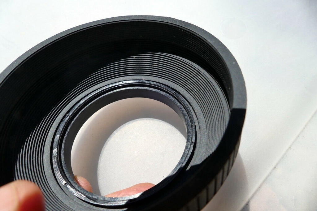 58mm Rubber Lens Hood Shade with double threads in the front for f1.7 f1.4