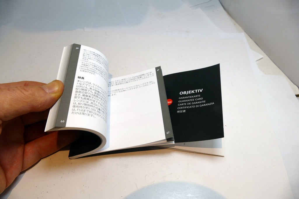 Leica Mummarit-M 35mm f2.4  Asph. lens Instructions manual Guide