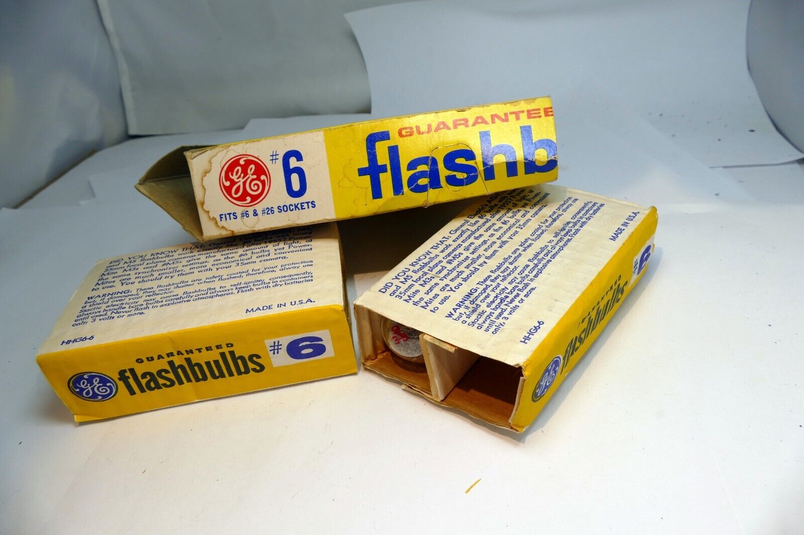 General Electric No. 6#6  Flash Bulbs clear set of 7