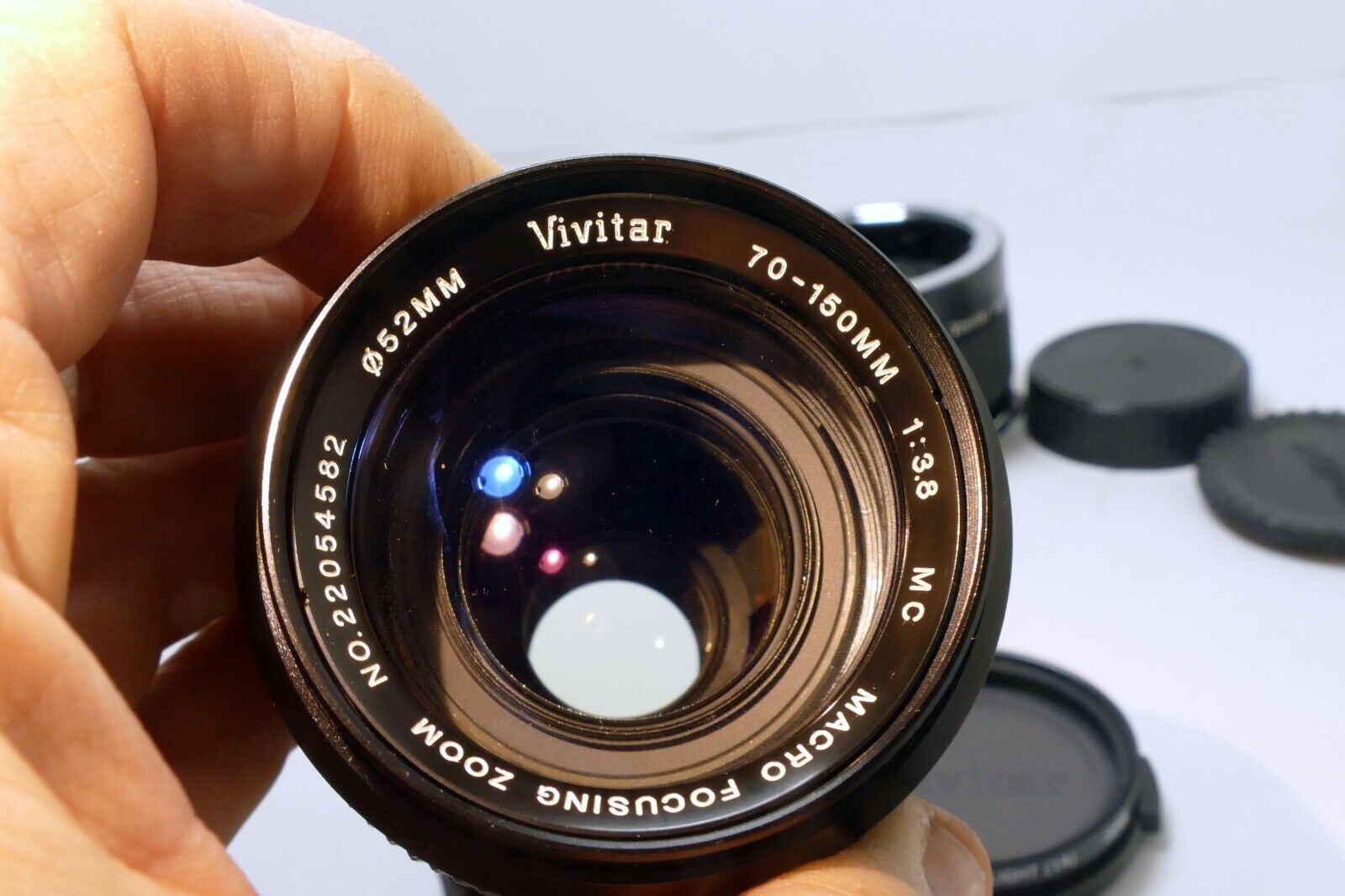 Vivitar 70-150mm f3.8 Manual Focus Lens w/ 2X teleconver Olympus OM mount - MINT