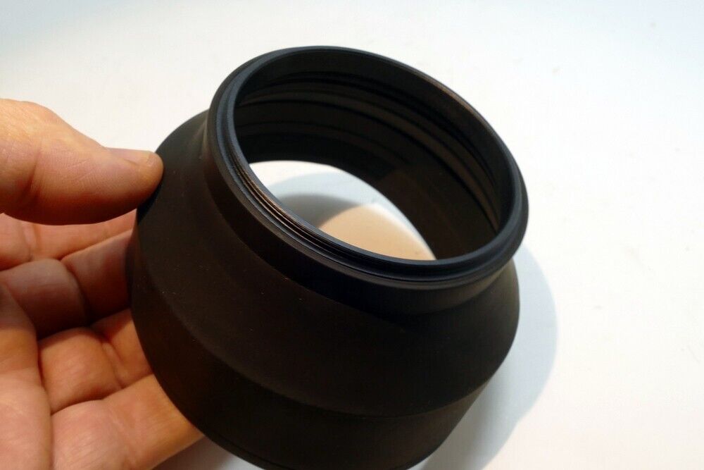 67mm Rubber Collapsible Lens Hood Shade threaded screw in 3- way telephoto wide