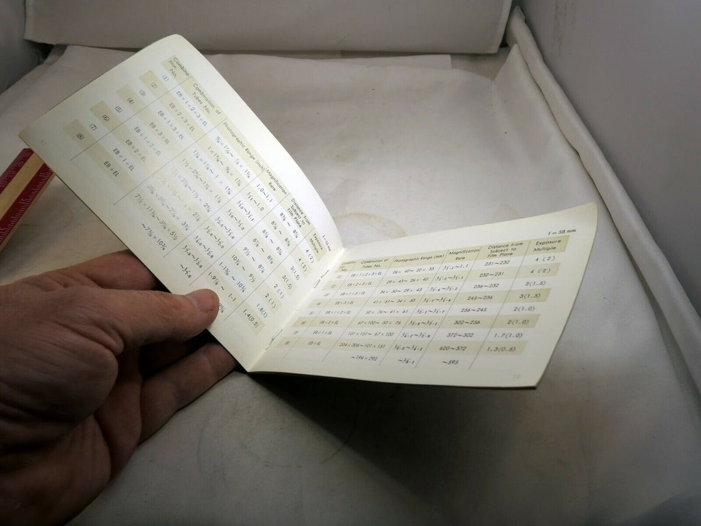 Minolta SR Extension Macro Tube II lens Owner's Guide Instructions English E