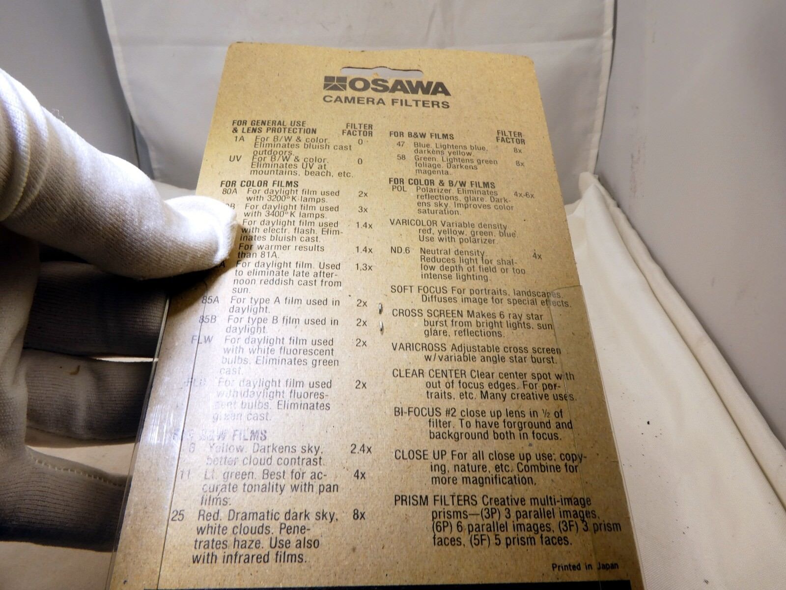 Osawa FL-D 49mm Lens Filter Fluorescent to Daylight  FLD