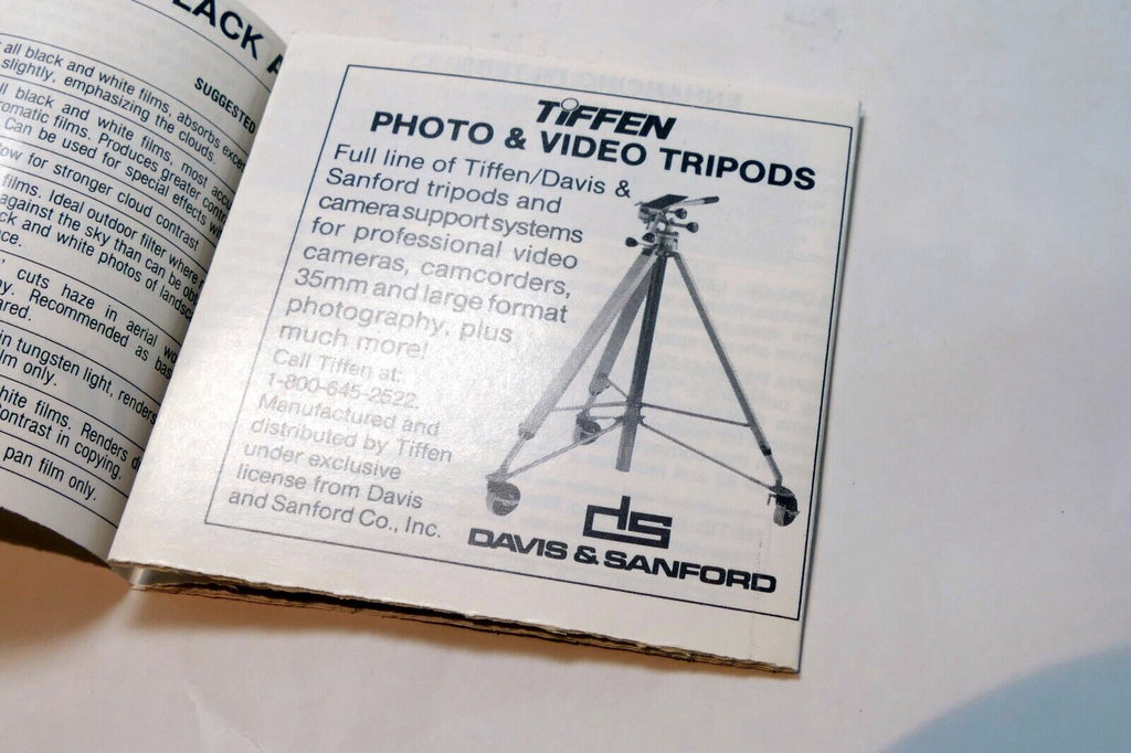 Tiffen Filter Facts Instruction Guide E English lens