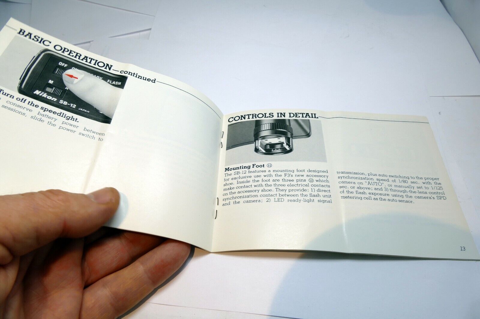 Nikon SB-12 Flash Speedlight Instruction manual Guide book English EN