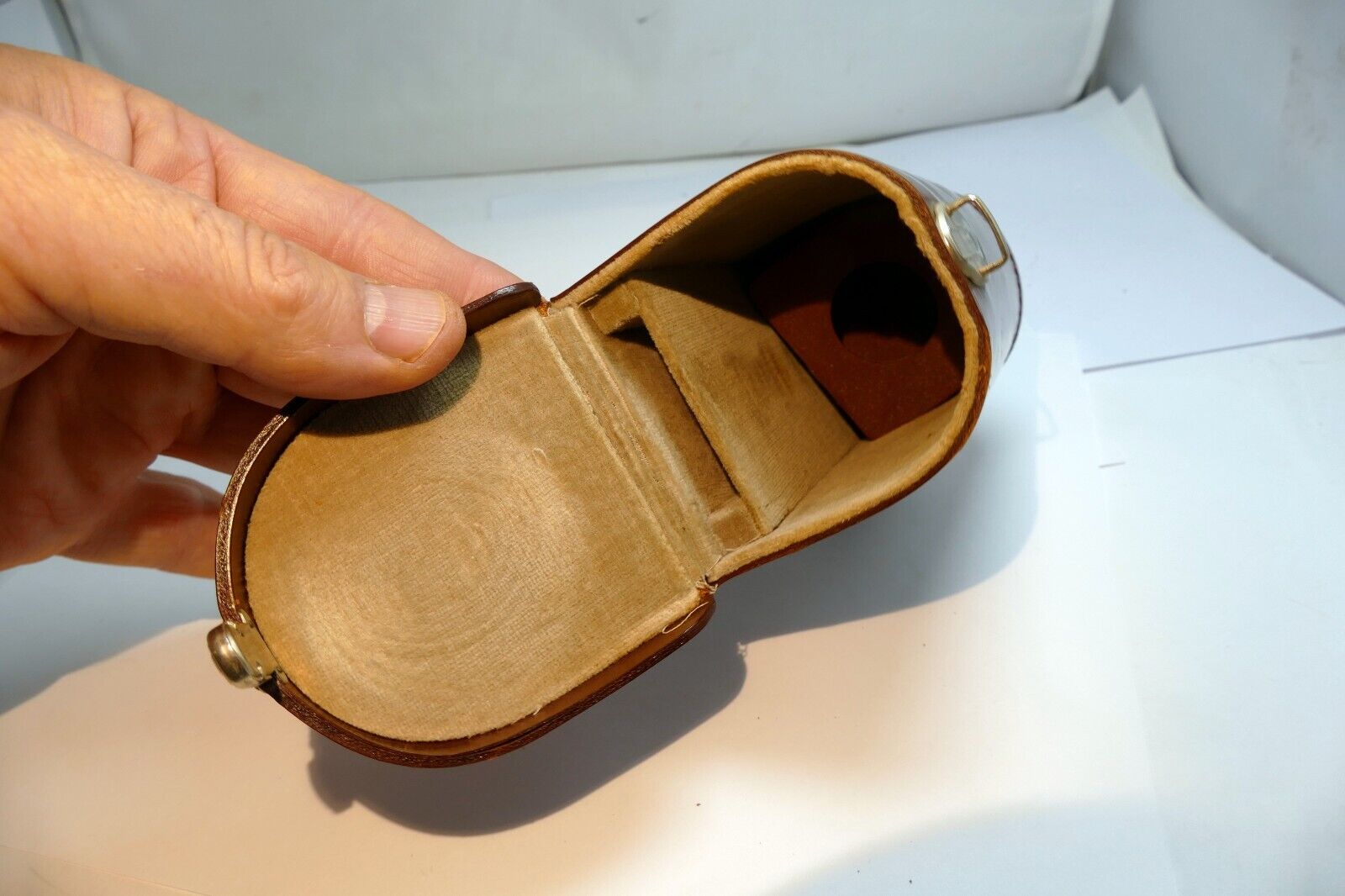 Voigtlander lens case leather vintage 4X2.5X2.5"  APO 90mm F3.5 Germany